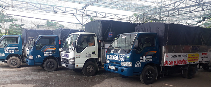 Hệ thống xe tải cung cấp dịch vụ chuyển nhà quận 12 tại Công ty Chuyển nhà Sài Gòn Thành Công